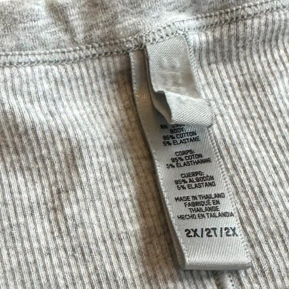 Skims Grey Ribbed Stretch Bodycon Dress Mini Crew Neck Lounge Size 2X Women's - Picture 9 of 9